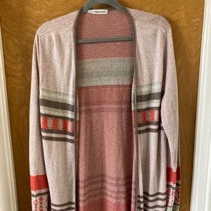 Orange and gray duster/cardigan